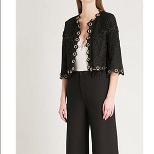 NEW MAJE embroidered jacket  round neck Black Jackets size 1